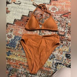 Aerie Bikini Set High Cut Cheeky Size Large NWOT